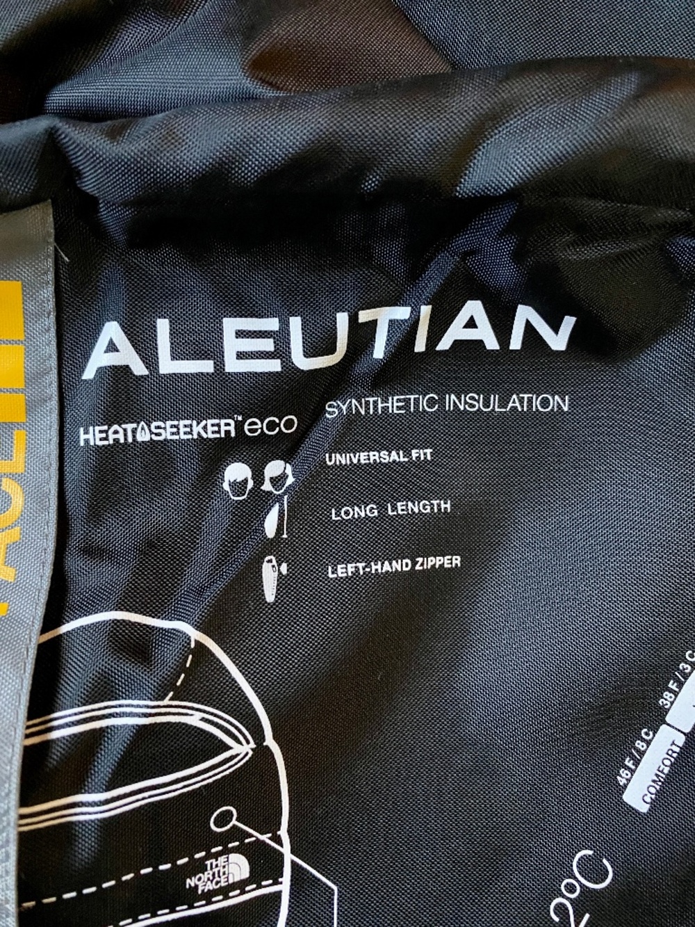 Sleeping Bag North Face Aleutian Synthetic Long Length Mummy Left Zipper 35deg - Picture 14 of 16
